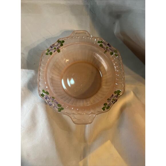 Vintage Pink Satin Glass with Hand Painting - Picture 9 of 12